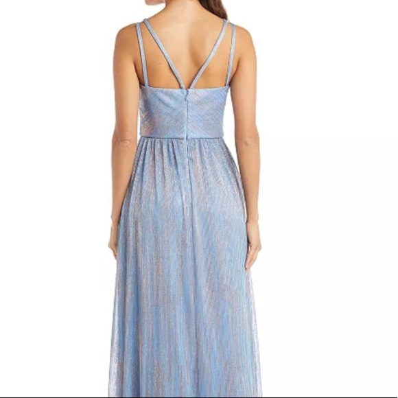 NWT Nightway Metallic Blue & Rose Gold Gown Size 12 - Picture 7 of 16